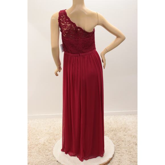 New One Shoulder Formal Bridesmaid Dress Women's 10 Apple Red Goddess Party Prom - Picture 3 of 10